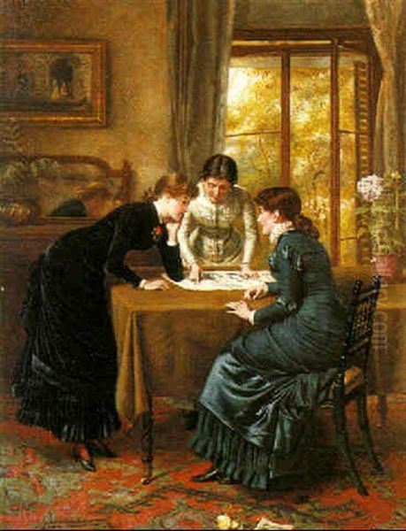 A Consultation Oil Painting by George Goodwin Kilburne