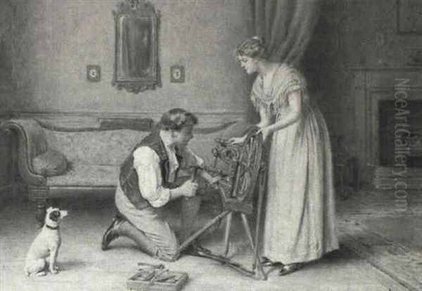 Repairs Oil Painting by George Goodwin Kilburne