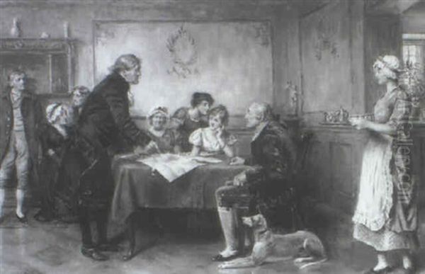 The Family Discussion by George Goodwin Kilburne