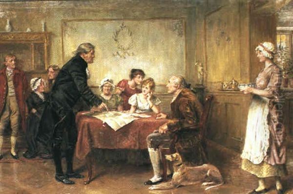 Family Matters Oil Painting by George Goodwin Kilburne