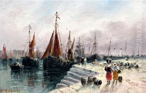 Boulogne Quay Oil Painting by Sarah Louise Kilpack