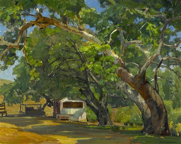 Sycamores And Oaks Oil Painting by Aaron Edward Kilpatrick