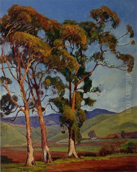 A Valley Ranch Viewed Through Trees Oil Painting by Aaron Edward Kilpatrick