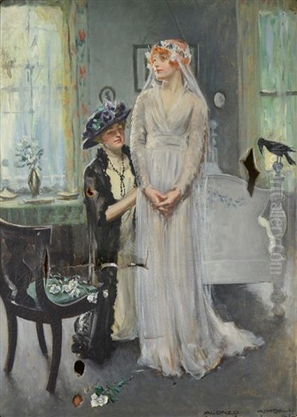 Preparing The Bride Oil Painting by Alonzo Myron Kimball