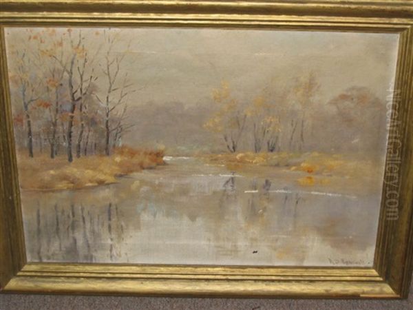 Stream In Late Autumn Oil Painting by Arthur Smith Kimball