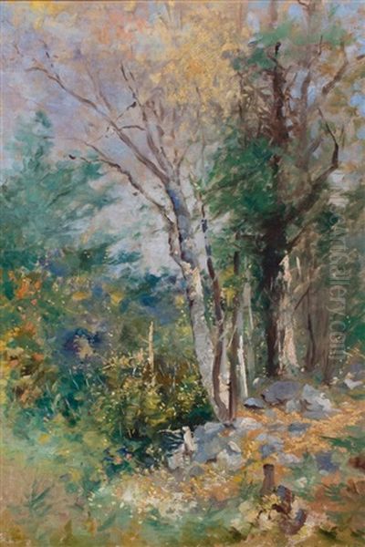 Spring Trees Oil Painting by Charles Frederick Kimball