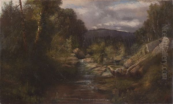 Landscape With Mountain Brook Oil Painting by Charles Frederick Kimball