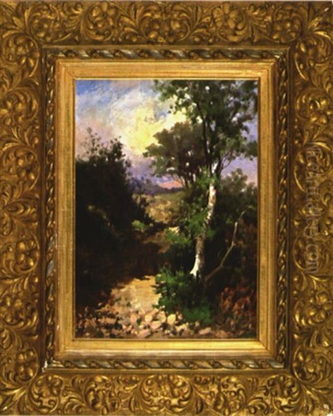 Woodland Lane Oil Painting by Charles Frederick Kimball