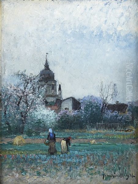 Katarina Kyrka Oil Painting by Johan Kindborg