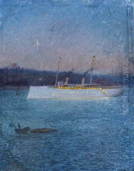 Smy Hohenzollern Ii In The Moonlight Oil Painting by Johan Kindborg