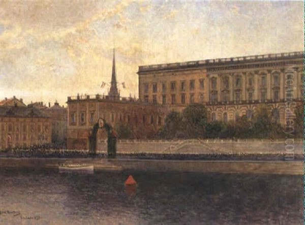 Stockholms Slott Oil Painting by Johan Kindborg