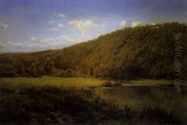 Bords De La Semois Oil Painting by Jean Baptiste Kindermans