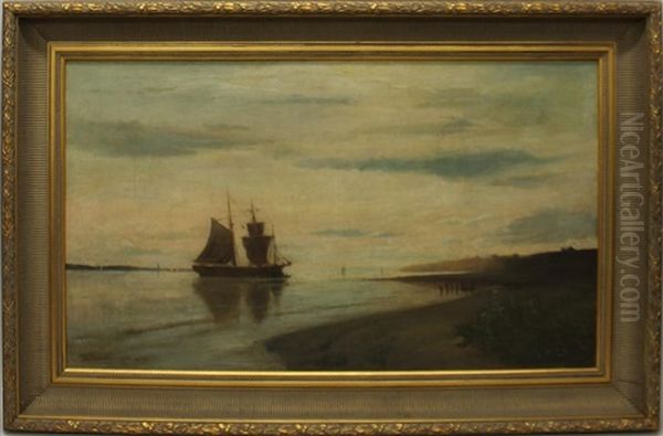 Ship At Sea Oil Painting by David Kindleberger