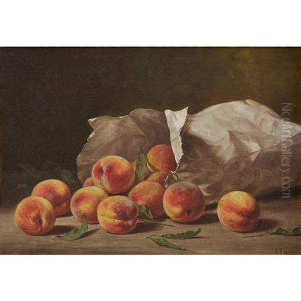 Peaches In A Bag Oil Painting by Albert Francis King