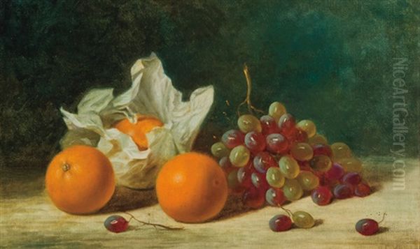 Still Life With Oranges And Grapes Oil Painting by Albert Francis King