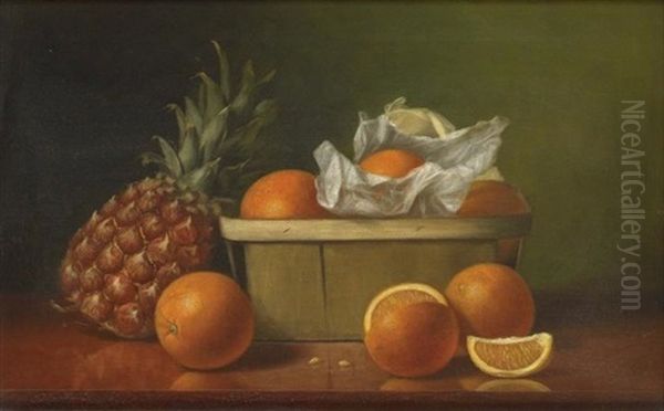 Still Life With Oranges And Pineapple Oil Painting by Albert Francis King