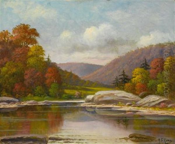 Riverside, Fall Oil Painting by Albert Francis King