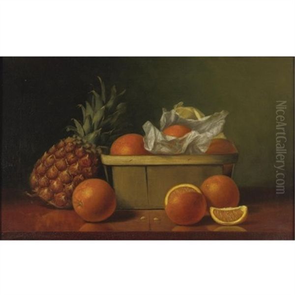 Still Life With Oranges And Pineapple Oil Painting by Albert Francis King