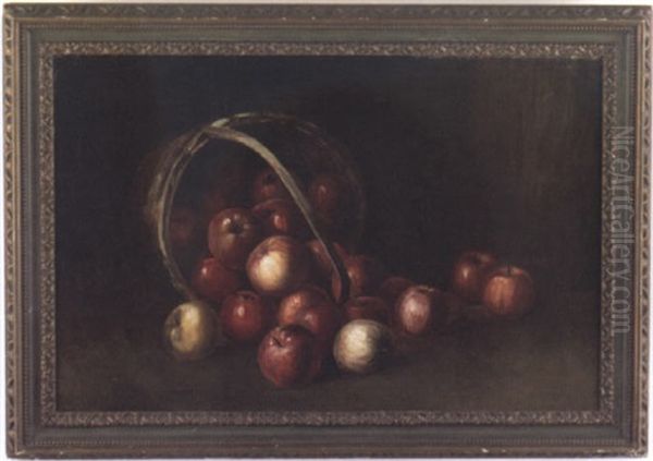 Still Life Of Apples In A Basket Oil Painting by Albert Francis King