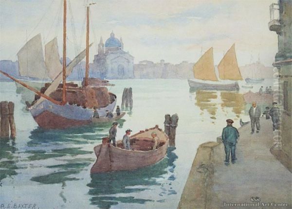 San Giorgio Maggiore, Venice Oil Painting by Alfred Ernest Baxter