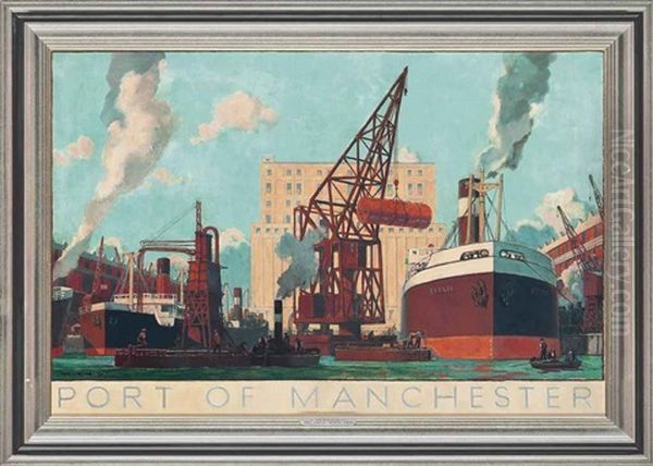 The Port Of Manchester Oil Painting by Cecil George Charles King