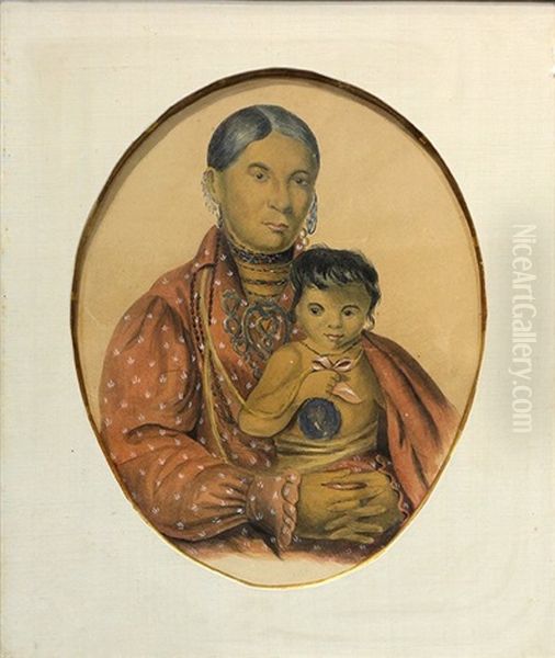 Mohongo And Child Oil Painting by Charles Bird King