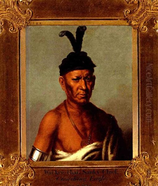 Wai-kee-chai, Sanky Chief, Crouching Eagle Oil Painting by Charles Bird King