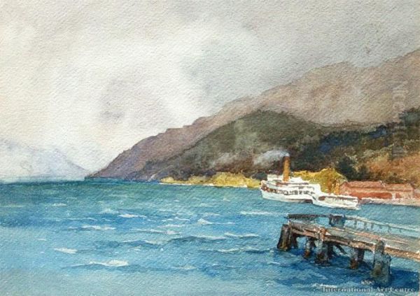 Lake Wakatipu, Queenstown Oil Painting by Alfred Ernest Baxter