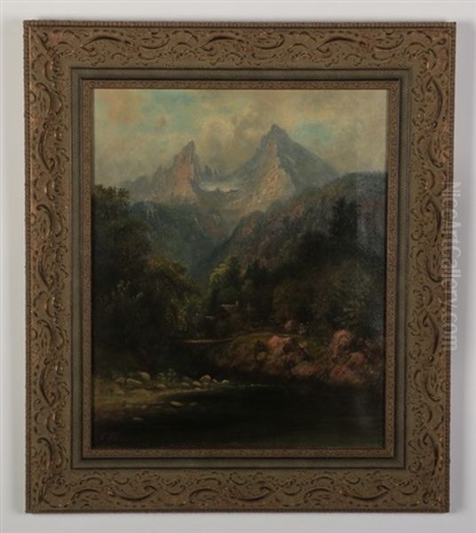 Mountainscape Oil Painting by George W. King