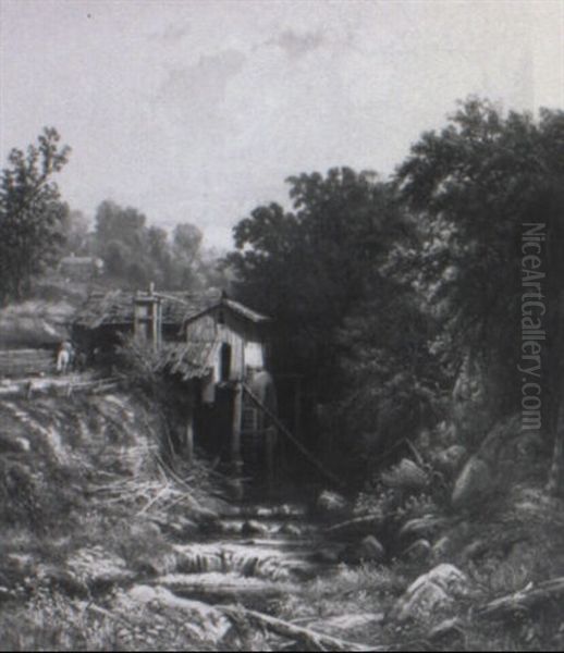 A Sawmill Oil Painting by George W. King