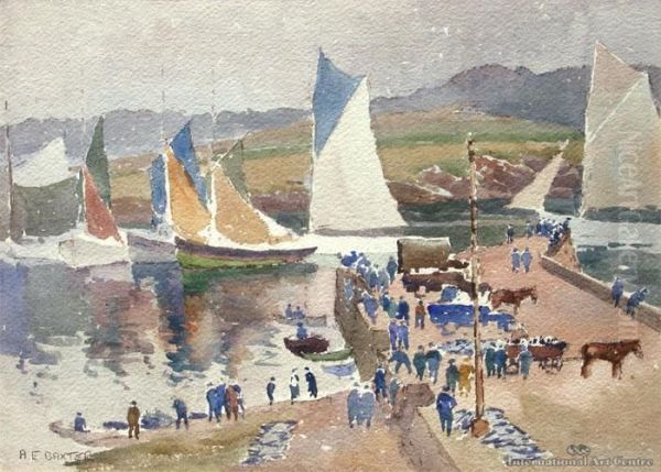 Concarneau Oil Painting by Alfred Ernest Baxter