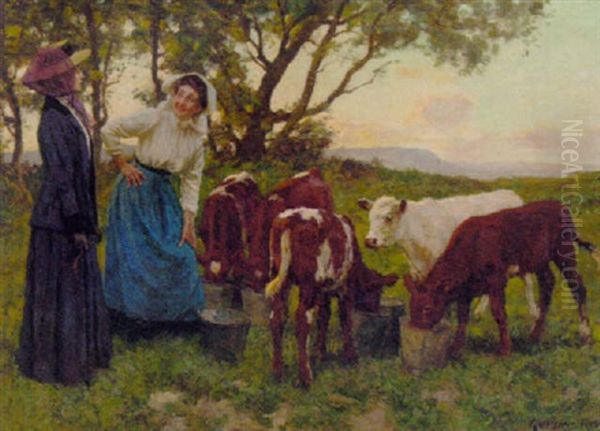 Feeding The Calves by Gunning King