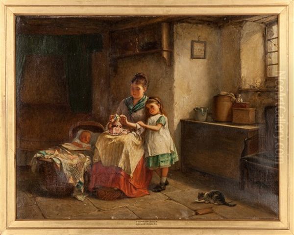 Dressing Dolly Oil Painting by Haynes King