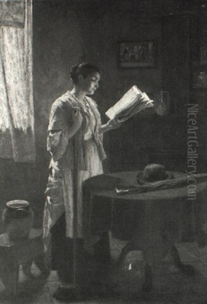 The Morning Paper Oil Painting by Haynes King