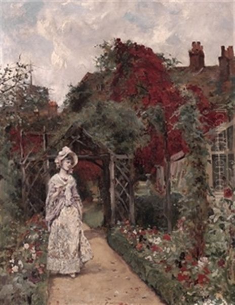 Joven En El Jardin Oil Painting by Henry John Yeend King