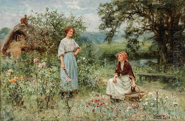 In The Garden Oil Painting by Henry John Yeend King