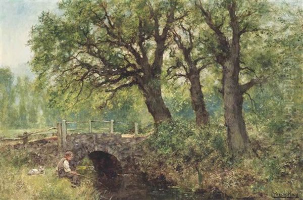 A Young Fisherman Oil Painting by Henry John Yeend King