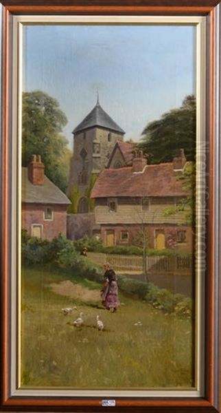 Coin De Village Anime Oil Painting by Henry John Yeend King