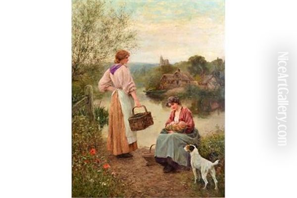 Awaiting The Ferry Oil Painting by Henry John Yeend King