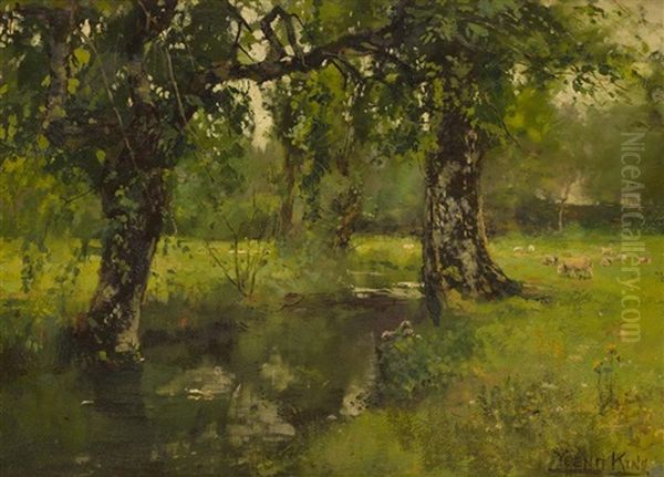 A Pastoral Oil Painting by Henry John Yeend King