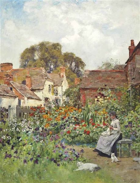 In The Garden Oil Painting by Henry John Yeend King