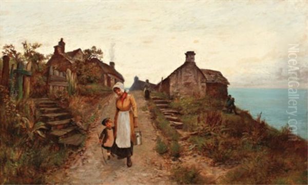 A Seaside Stroll Oil Painting by Henry John Yeend King