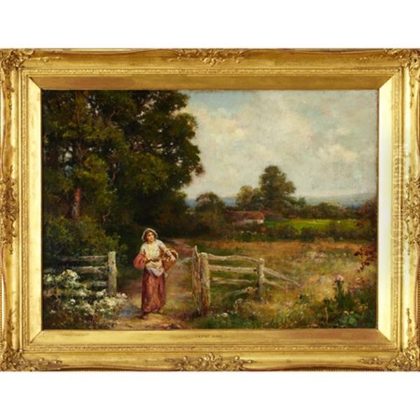 Returning From The Market Oil Painting by Henry John Yeend King