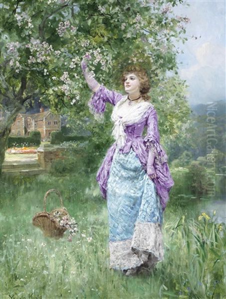 Spring Blooms Oil Painting by Henry John Yeend King