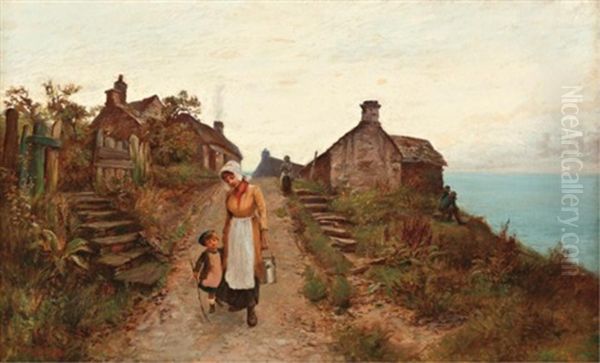 A Seaside Stroll Oil Painting by Henry John Yeend King