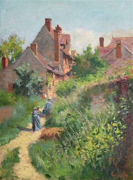 Pa Promenad I Tradgarden Oil Painting by Henry John Yeend King