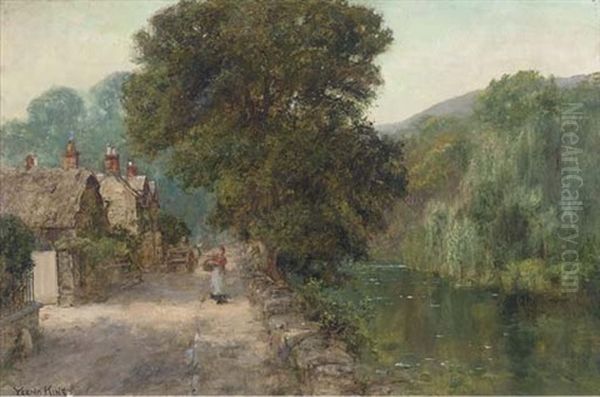 The Riverside Path Oil Painting by Henry John Yeend King