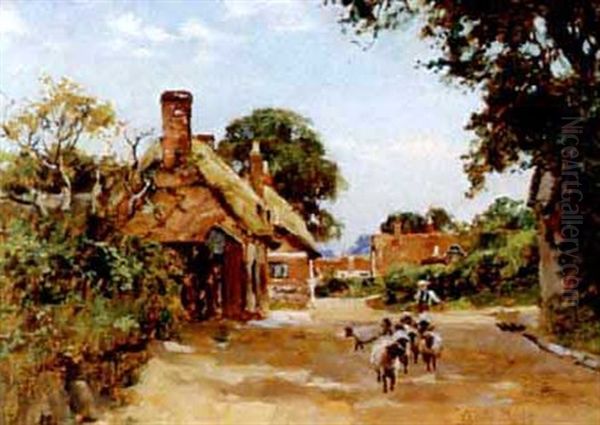 Cottage At Wareham Oil Painting by Henry John Yeend King