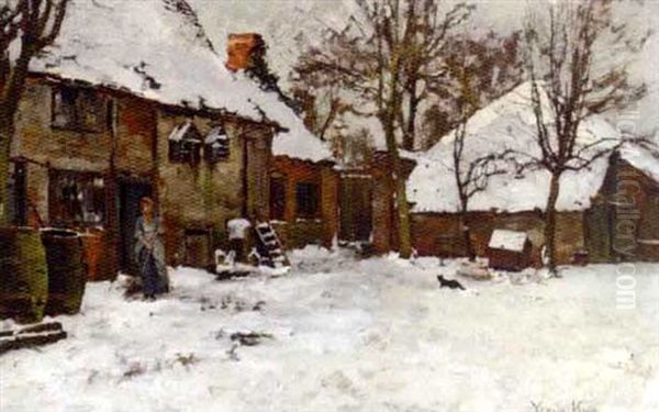 Winter Oil Painting by Henry John Yeend King