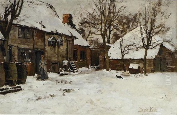 Winter Oil Painting by Henry John Yeend King